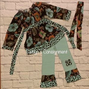 Ann Loren Boho Pant Set w Headband NWOTs